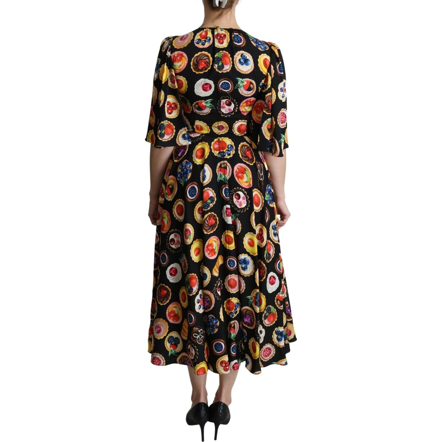 Dolce & Gabbana Chic Multicolor Maxi Desserts Print Dress Dolce & Gabbana