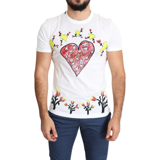 Dolce & Gabbana White Saint Valentine Print Cotton Men T-shirt Dolce & Gabbana
