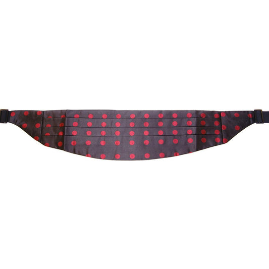 Dolce & Gabbana Exquisite Black Silk Cummerbund with Red Polka Dots Dolce & Gabbana