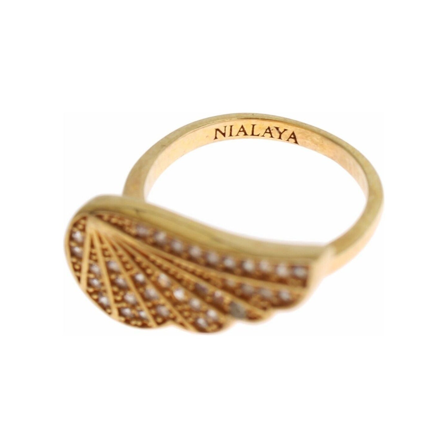 Nialaya Glamorous Gold Plated Crystal Ring Ring Nialaya