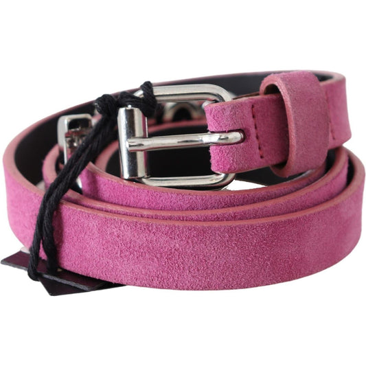 Just Cavalli Fuschia Pink Leather Waist Belt Belt Just Cavalli