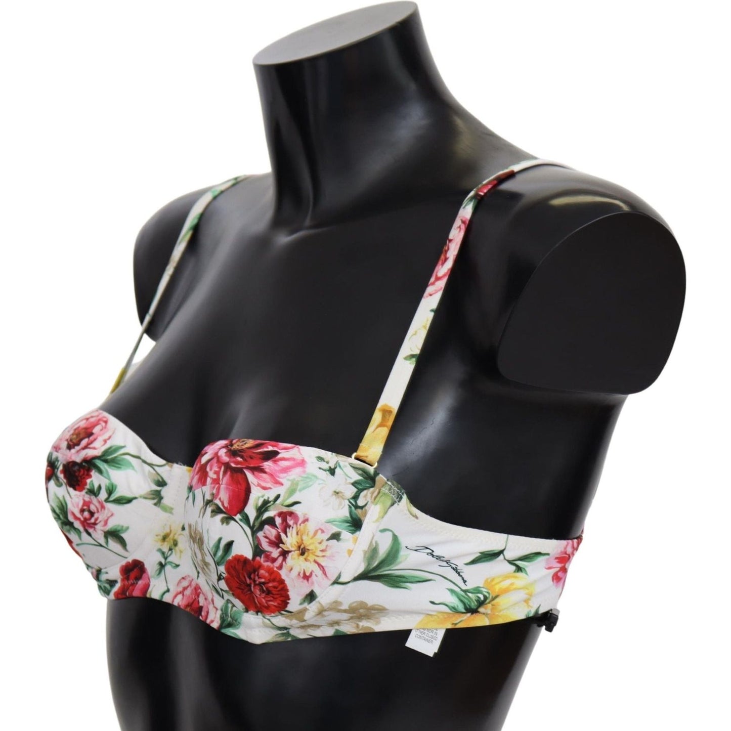 Dolce & Gabbana Elegant Floral Bikini Top – Summer Chic Dolce & Gabbana