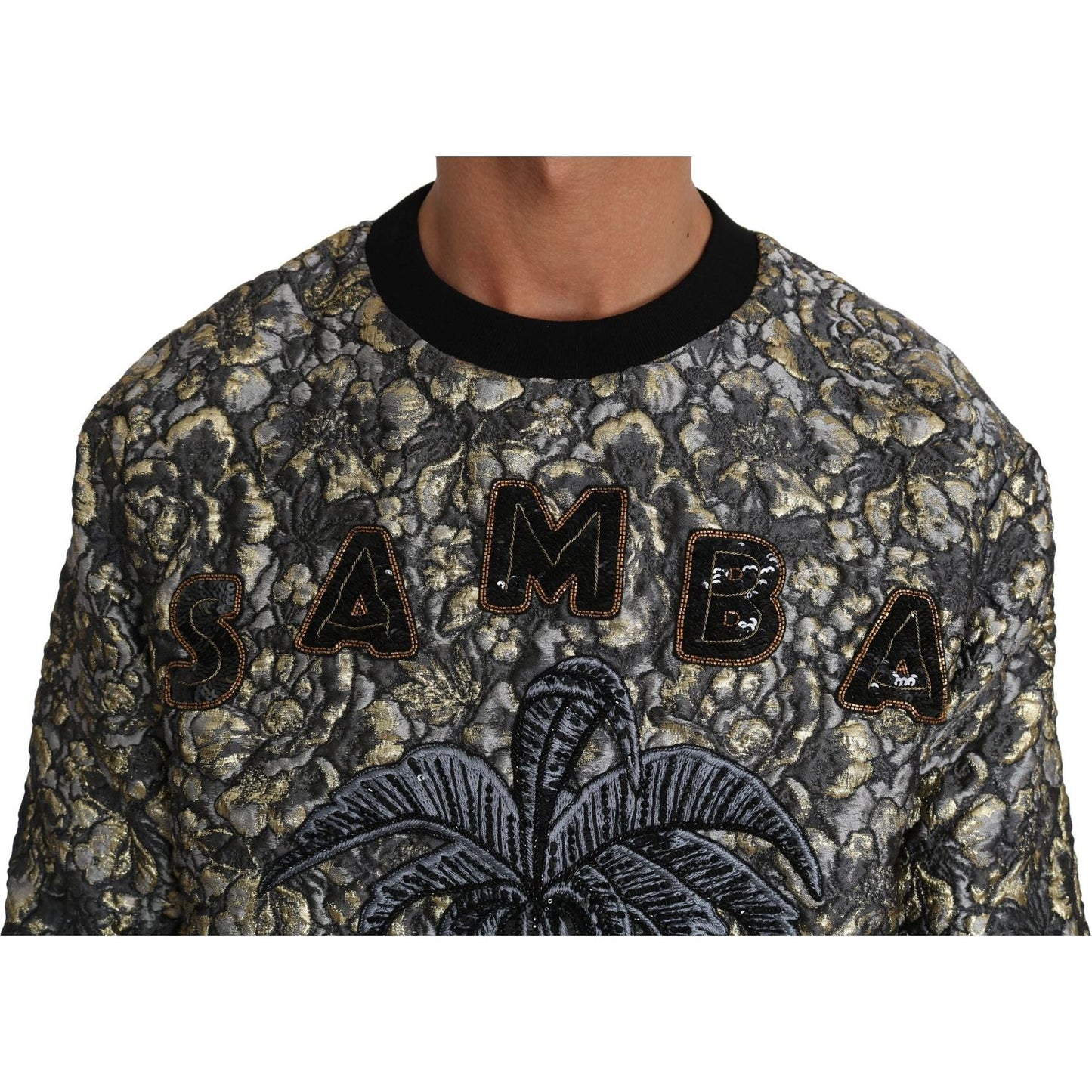 Dolce & Gabbana Samba Jacquard Palm Crewneck Sweater Dolce & Gabbana