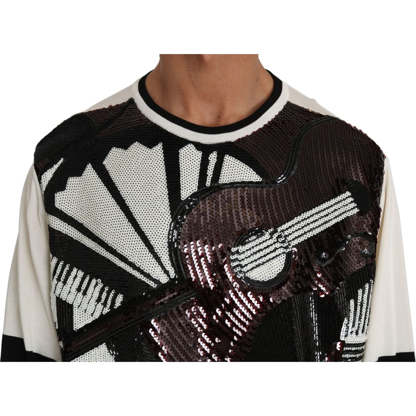 Dolce & Gabbana New York Jazz Sequined Silk Sweater Dolce & Gabbana