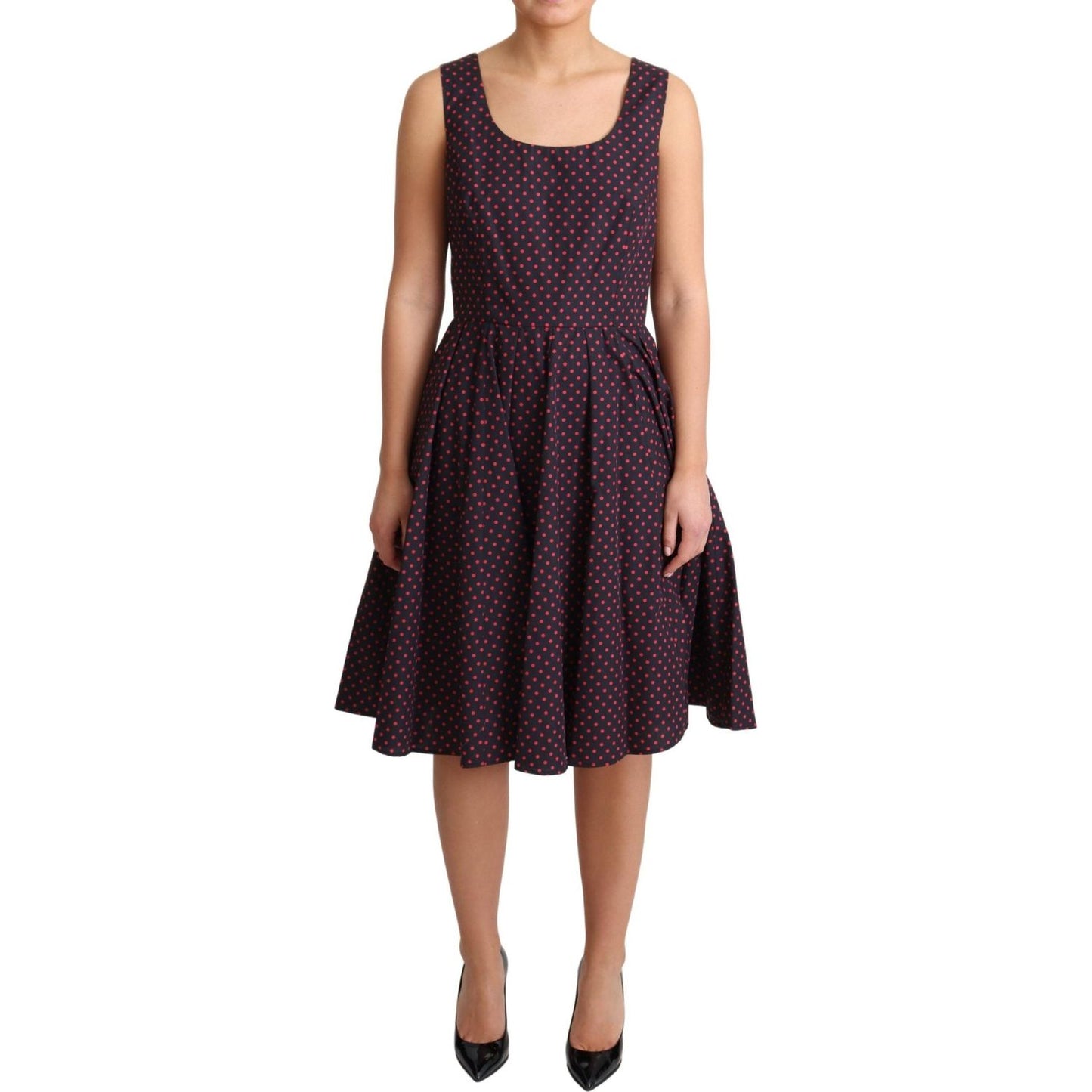 Dolce & Gabbana Chic Polka Dotted A-Line Sleeveless Dress Dolce & Gabbana