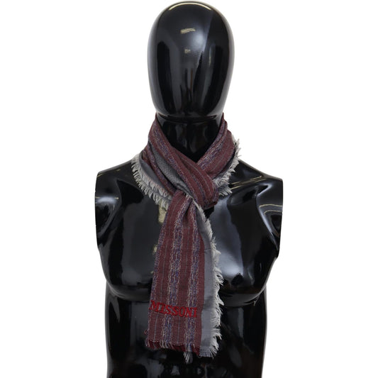 Missoni Multicolor Wool Striped Unisex Neck Wrap Shawl Scarf Missoni