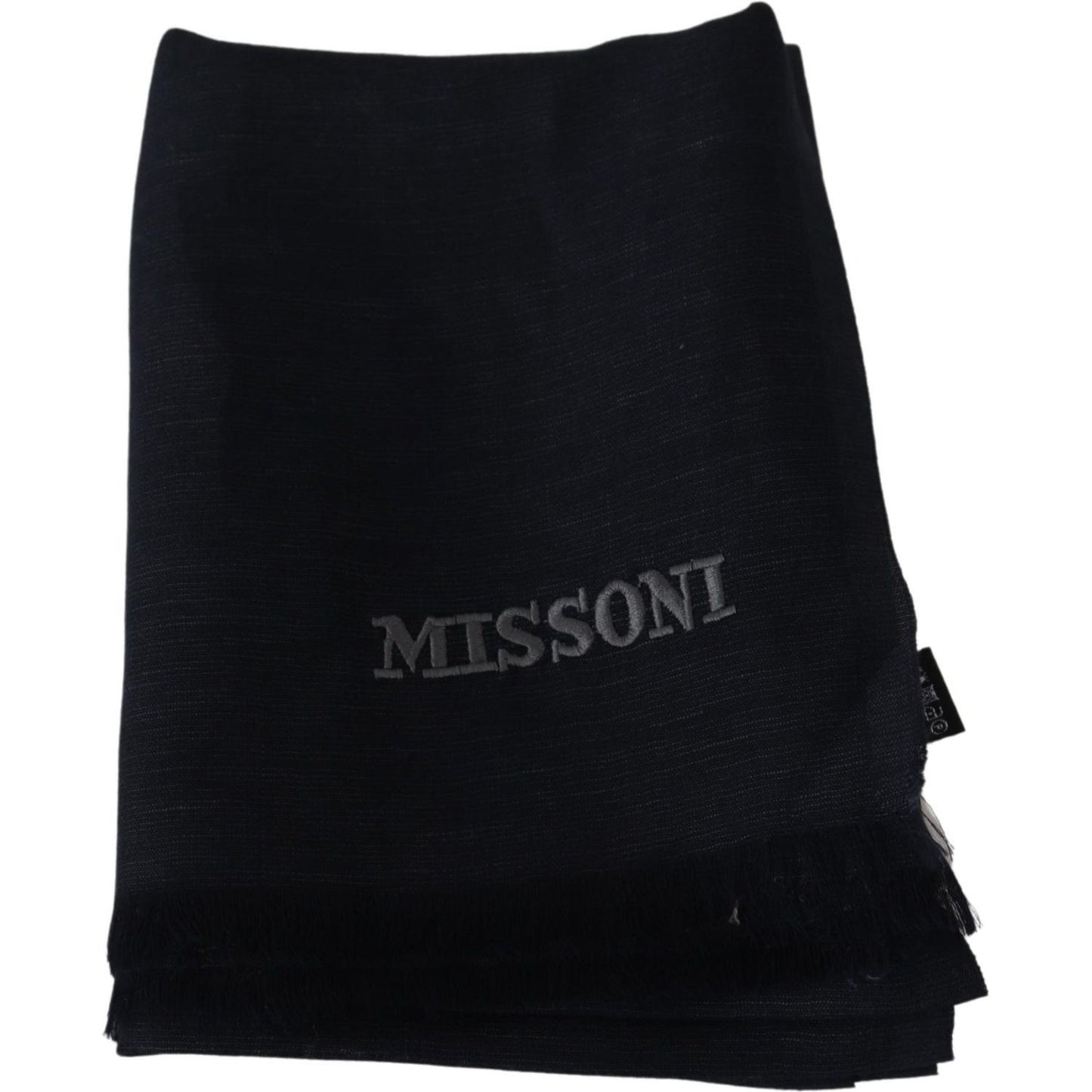 Missoni Elegant Unisex Wool Scarf with Fringes and Logo Missoni