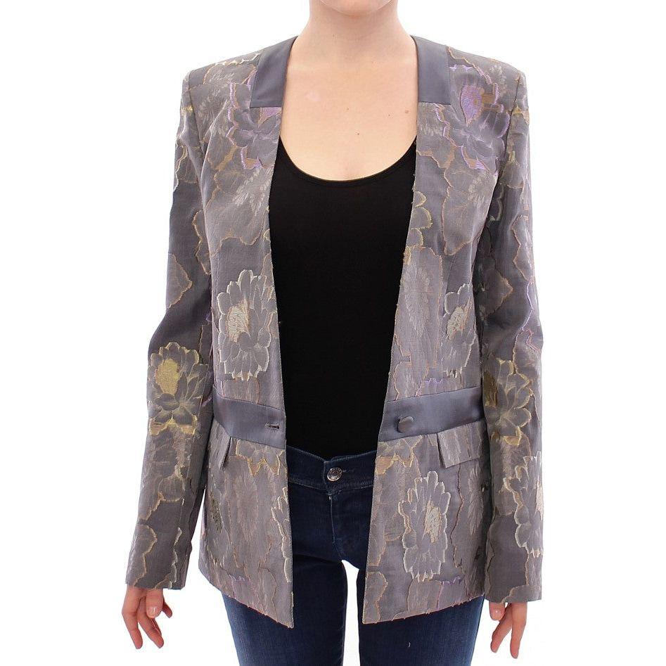 Roberto Fragata Chic Silk Floral One-Button Blazer Blazer Jacket Roberto Fragata