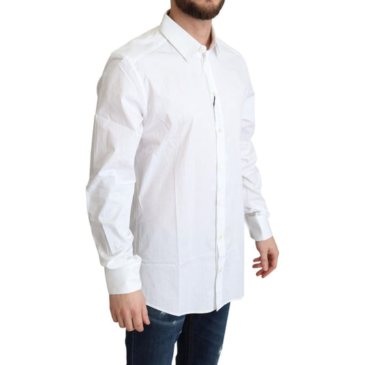 Dolce & Gabbana Elegant White Cotton Stretch Dress Shirt Dolce & Gabbana