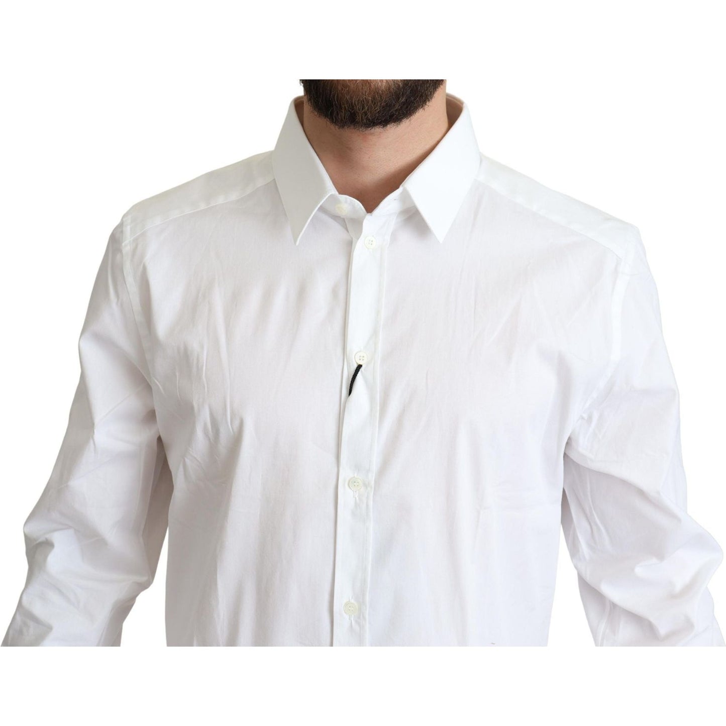 Dolce & Gabbana Elegant White Cotton Stretch Dress Shirt Dolce & Gabbana