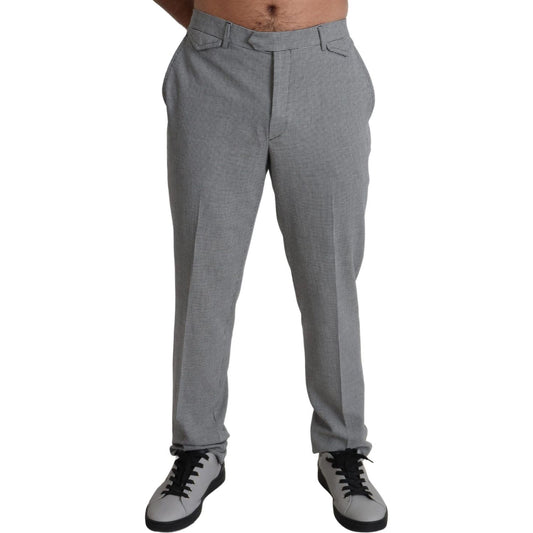 BENCIVENGA Gray Wool Checkered Dress Men Formal Trouser Pants BENCIVENGA