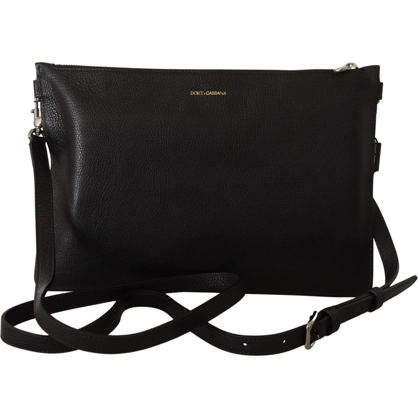 Dolce & Gabbana Elegant Black Leather Sling Shoulder Bag Dolce & Gabbana