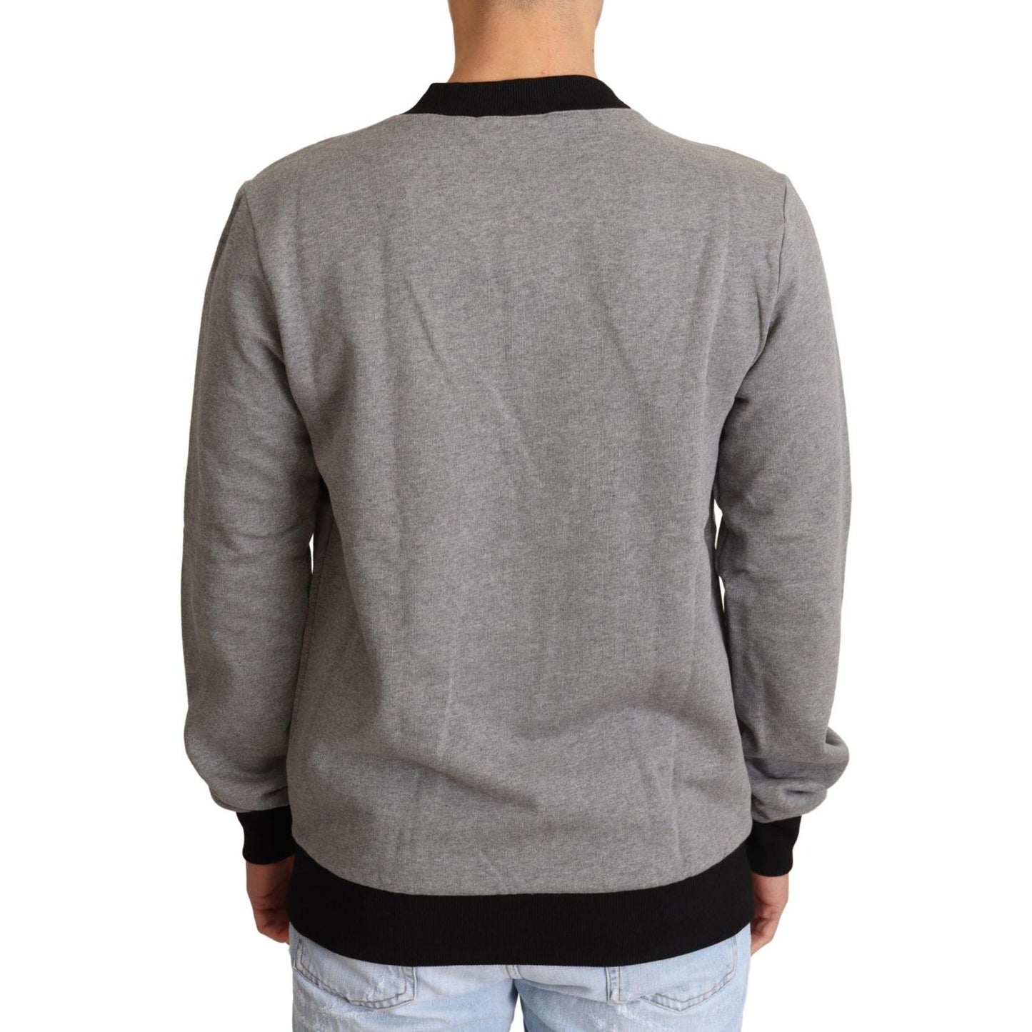 Dolce & Gabbana Elegant Gray Crown Motif Crewneck Sweater Dolce & Gabbana