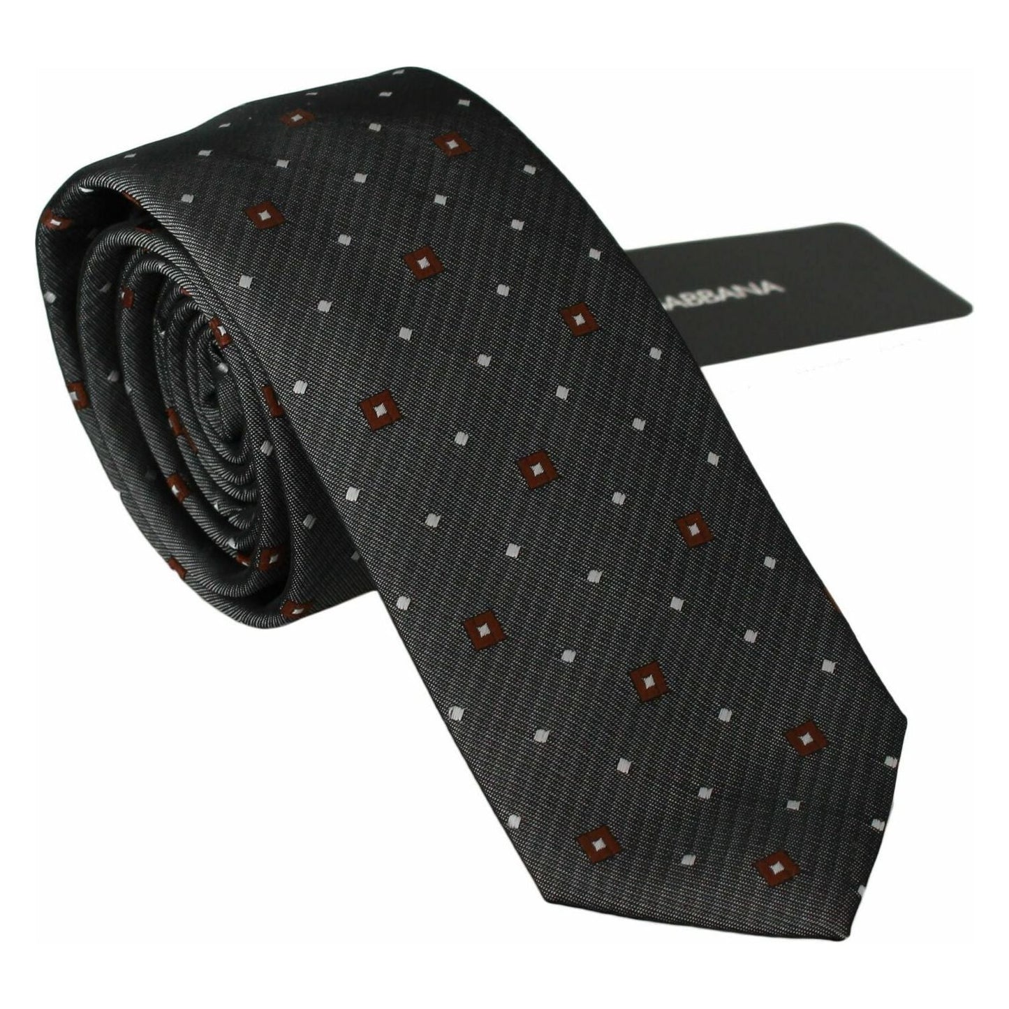 Dolce & Gabbana Elegant Gray Patterned Silk Blend Neck Tie Dolce & Gabbana