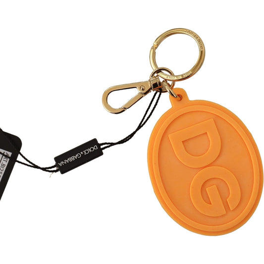 Dolce & Gabbana Stunning Orange Gold Keychain & Bag Charm Dolce & Gabbana