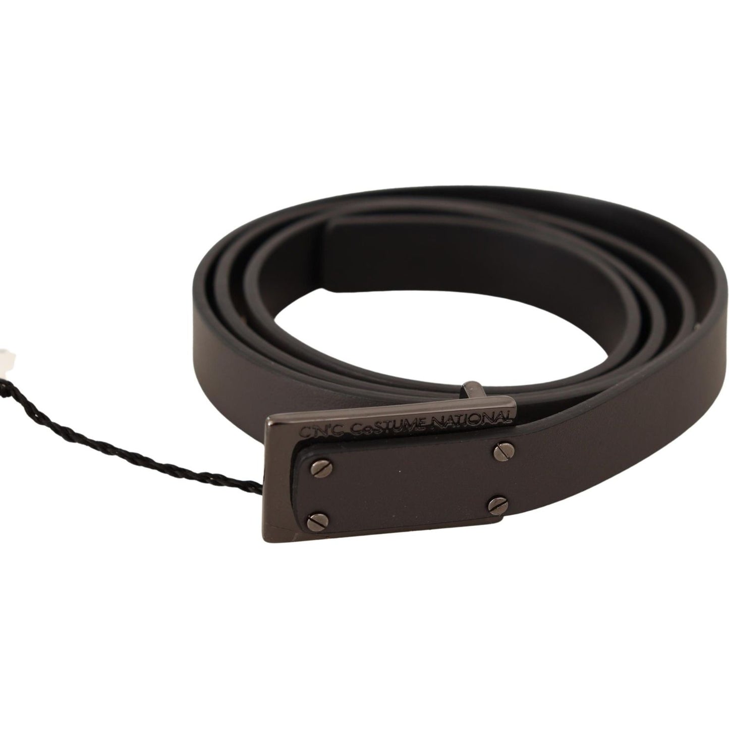 Costume National Elegant Leather Belt with Metal Buckle MAN BELTS Costume National