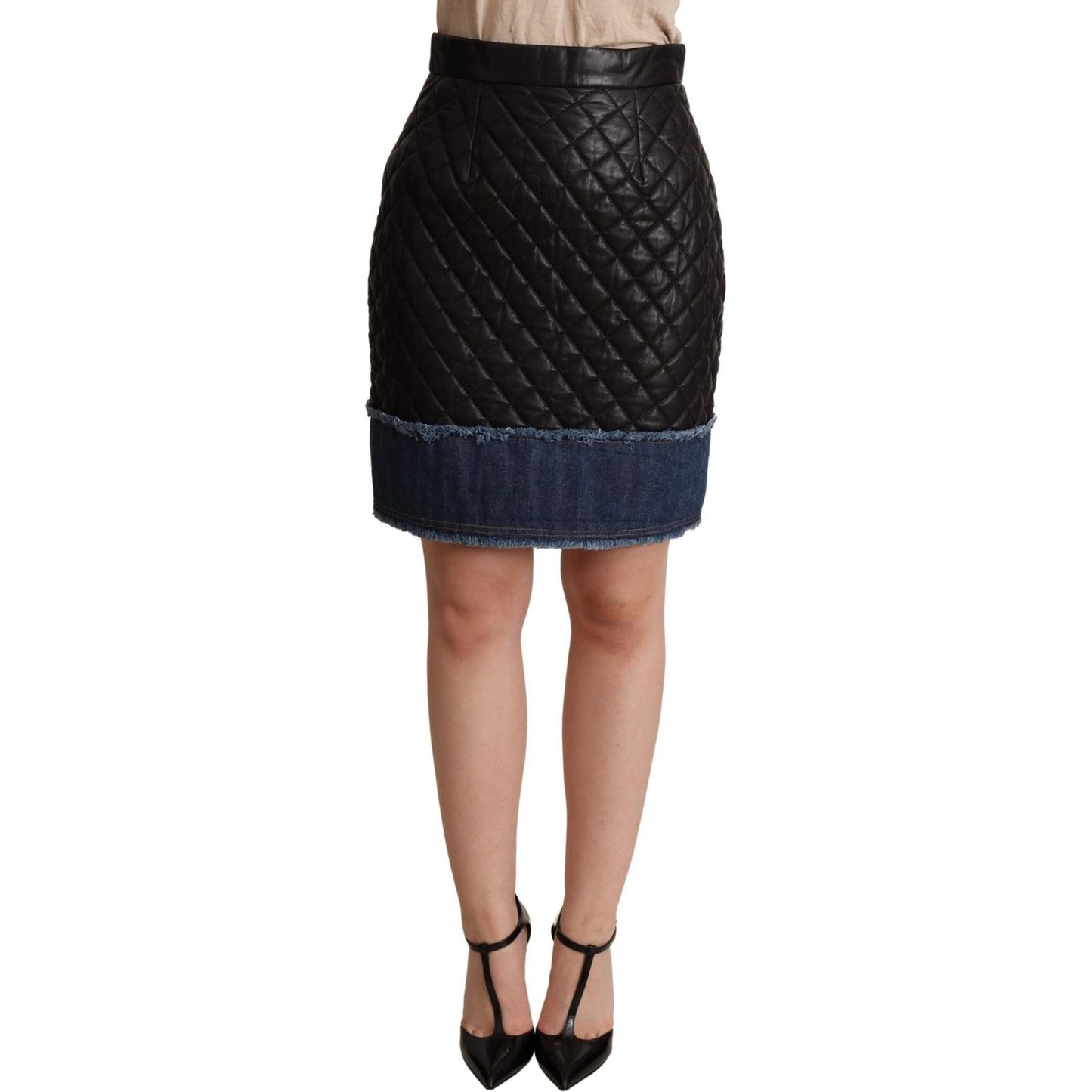 Dolce & Gabbana Sleek High-Waist Leather Mini Skirt WOMAN SKIRTS Dolce & Gabbana