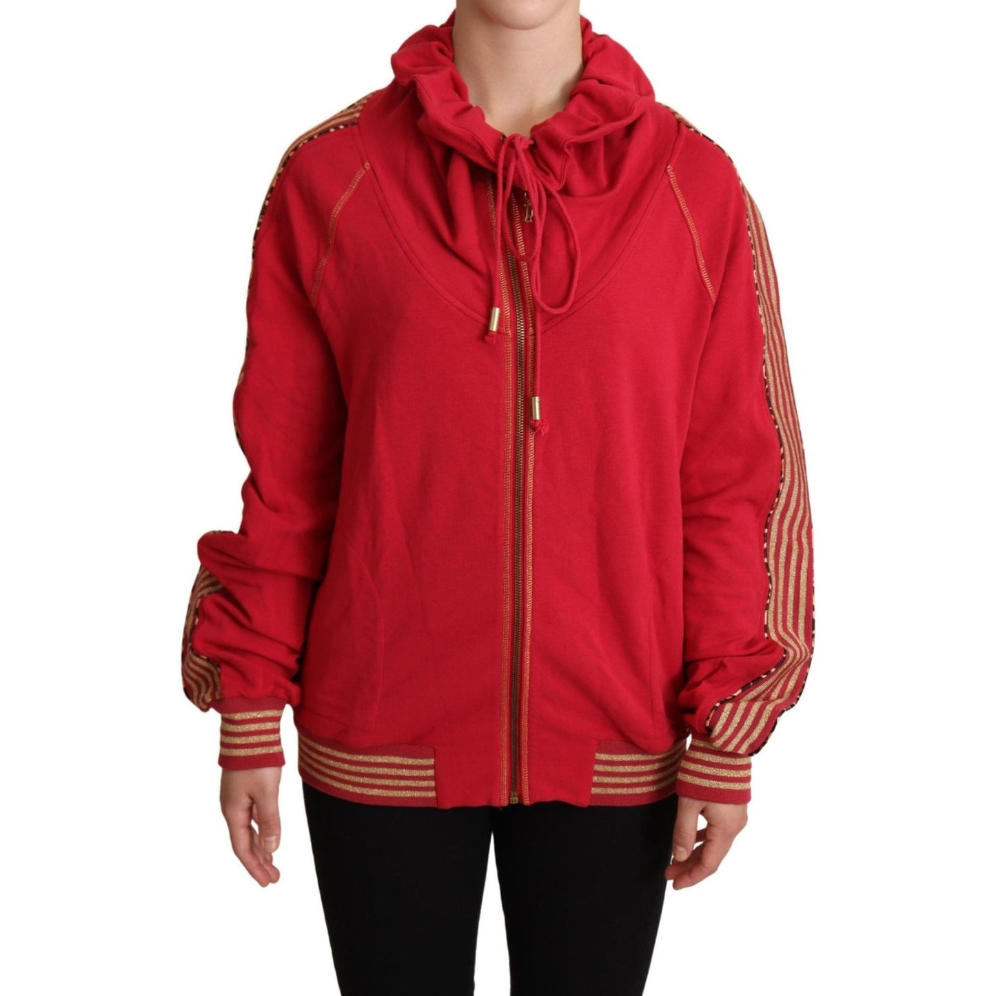 John Galliano Radiant Red Cotton Full Zip Hooded Jacket John Galliano