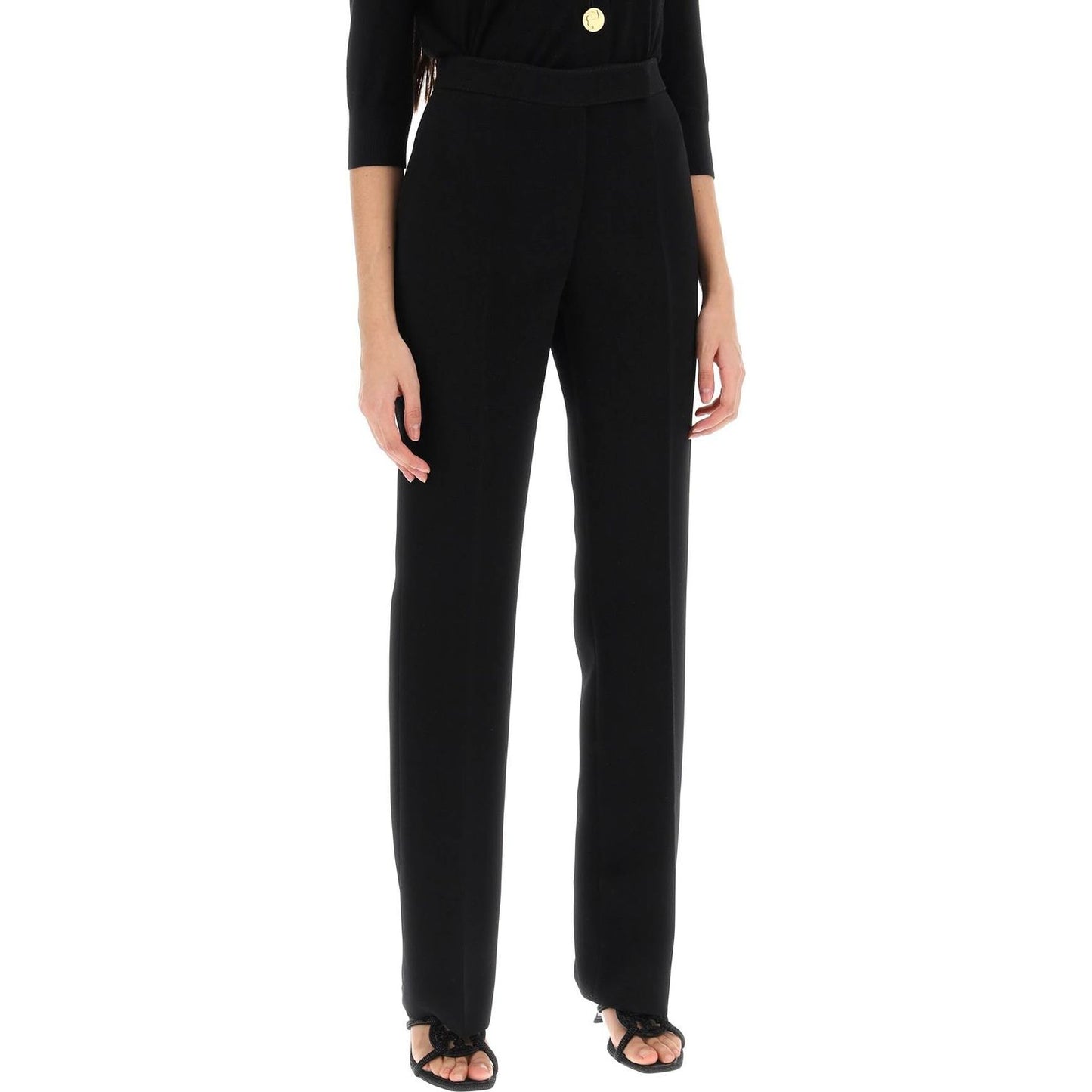 Tory Burch straight leg pants in crepe cady Trousers Tory Burch