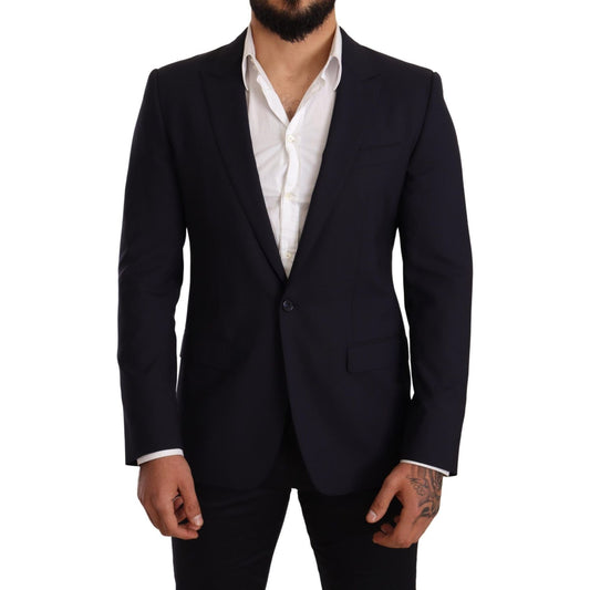 Dolce & Gabbana Navy Blue Wool Slim Fit MARTINI Blazer Dolce & Gabbana
