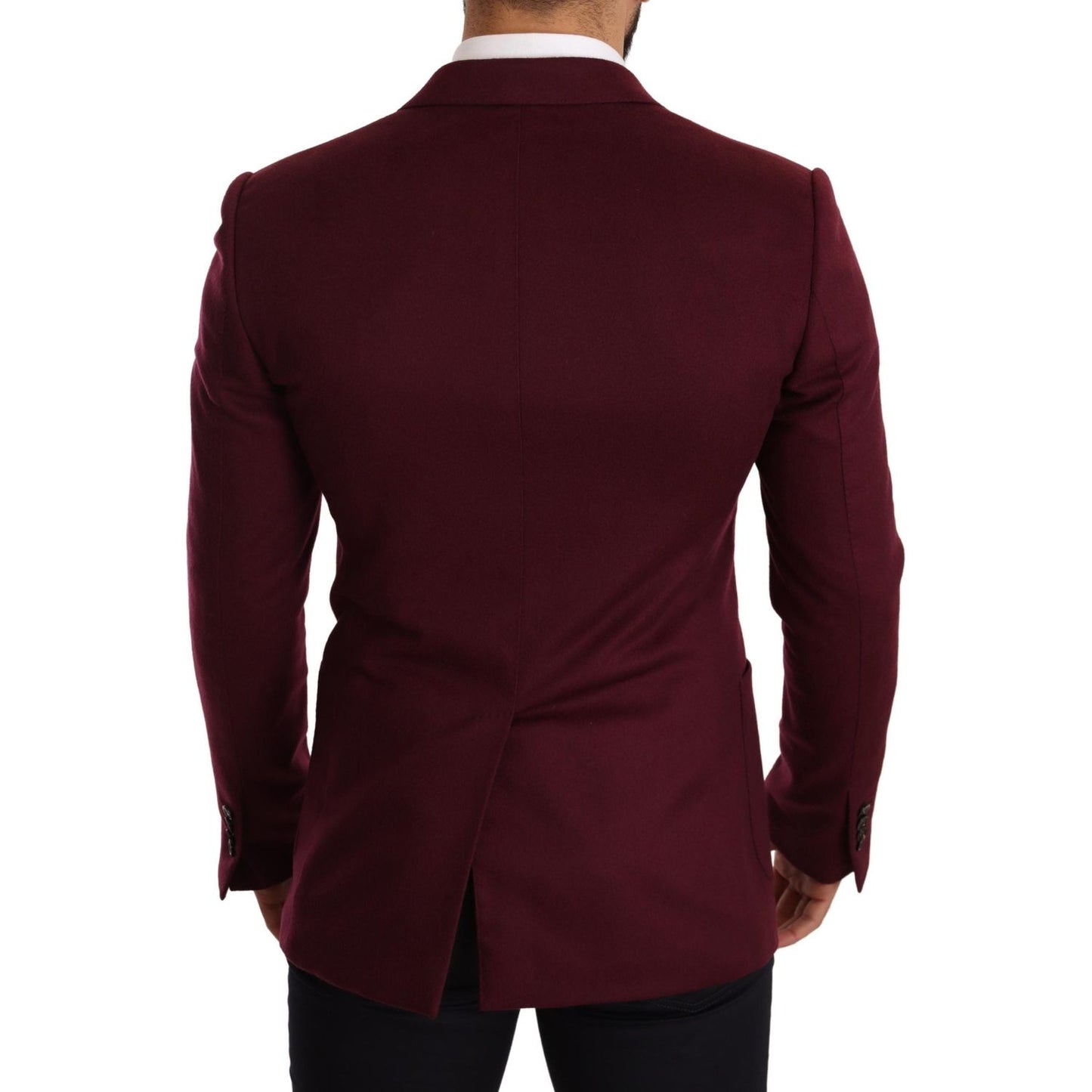 Dolce & Gabbana Elegant Maroon Bordeaux Cashmere Blazer Dolce & Gabbana