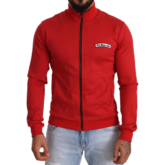 Dolce & Gabbana Red DG Motor Club Zipper Stretch Sweater Dolce & Gabbana