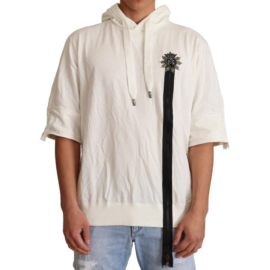 Dolce & Gabbana White Hooded Limited Edition Sweater Dolce & Gabbana
