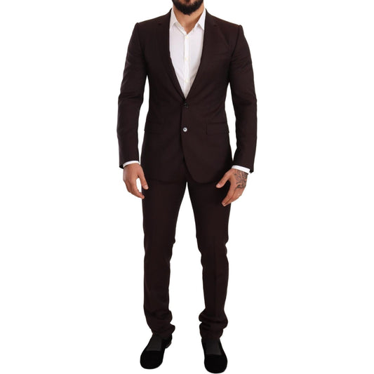 Dolce & Gabbana Bordeaux Wool MARTINI Slim Fit Suit Dolce & Gabbana