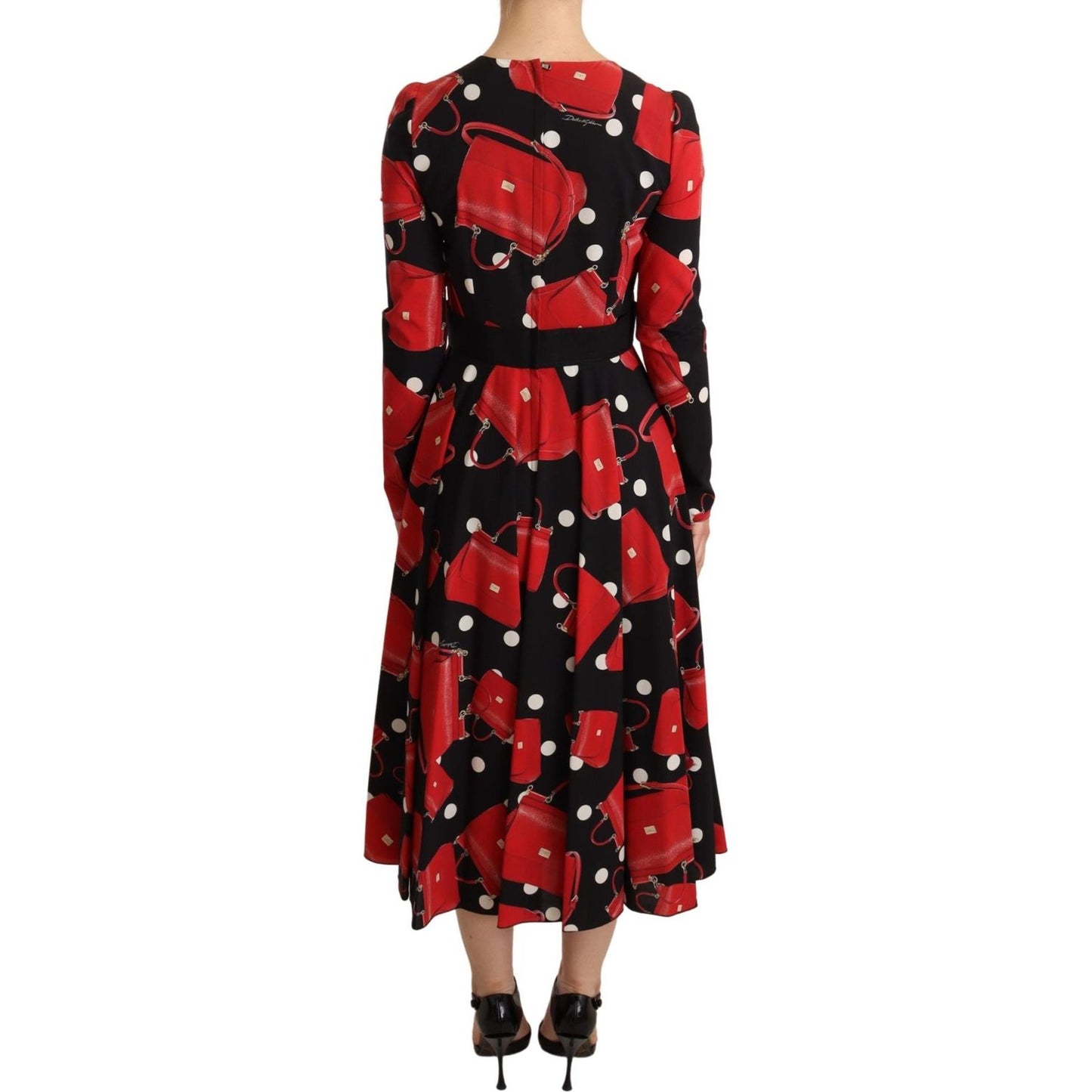 Dolce & Gabbana Elegant Sicily Print Flared Midi Dress WOMAN DRESSES Dolce & Gabbana