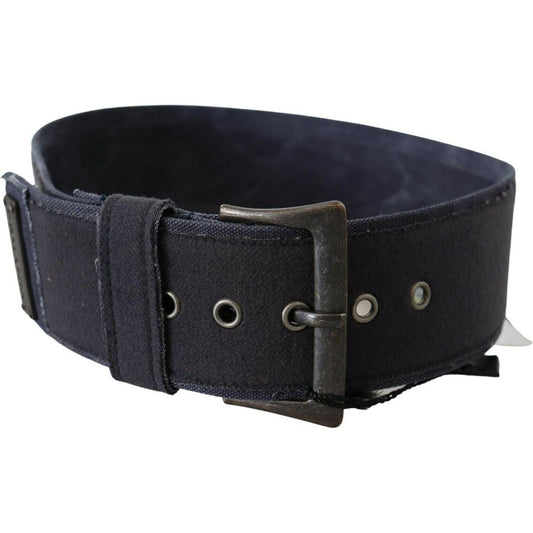 Ermanno Scervino Elegant Navy Blue Leather Waist Belt Ermanno Scervino