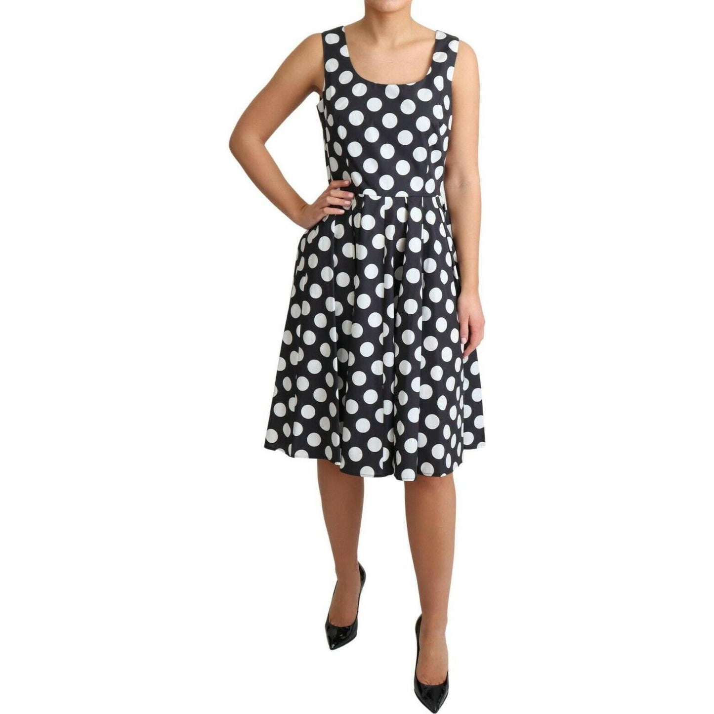 Dolce & Gabbana Polka Dot Sleeveless A-Line Dress WOMAN DRESSES Dolce & Gabbana