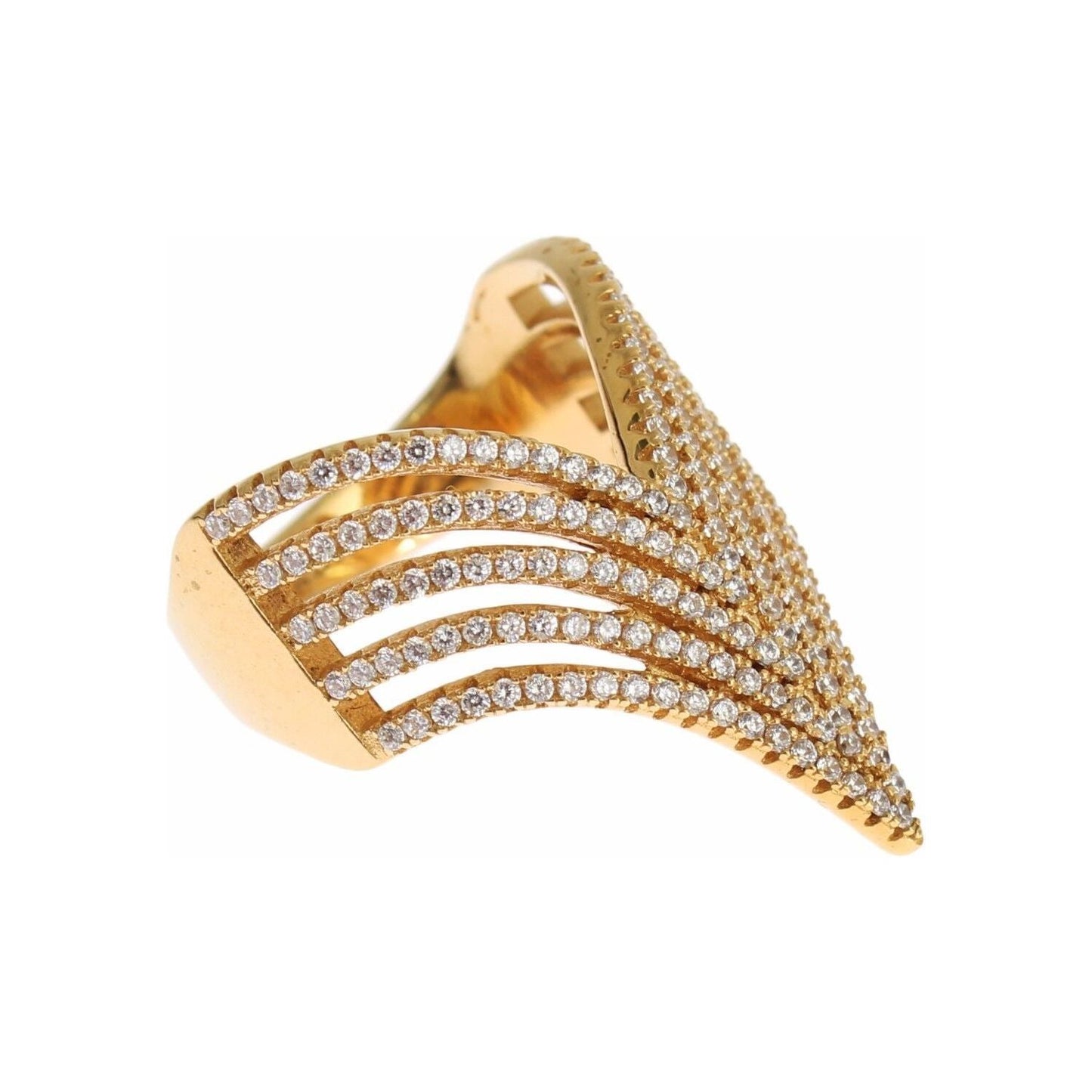 Nialaya Glamorous Gold Plated Crystal Ring Ring Nialaya