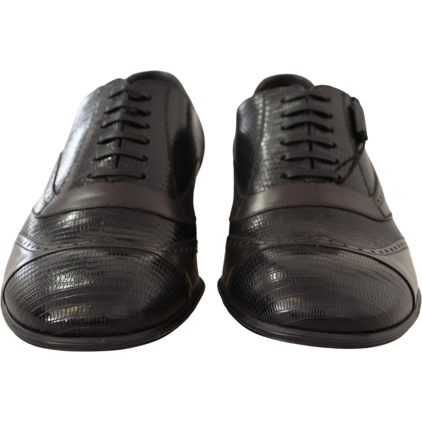 Dolce & Gabbana Elegant Brown Lizard Leather Oxford Shoes Dress Shoes Dolce & Gabbana