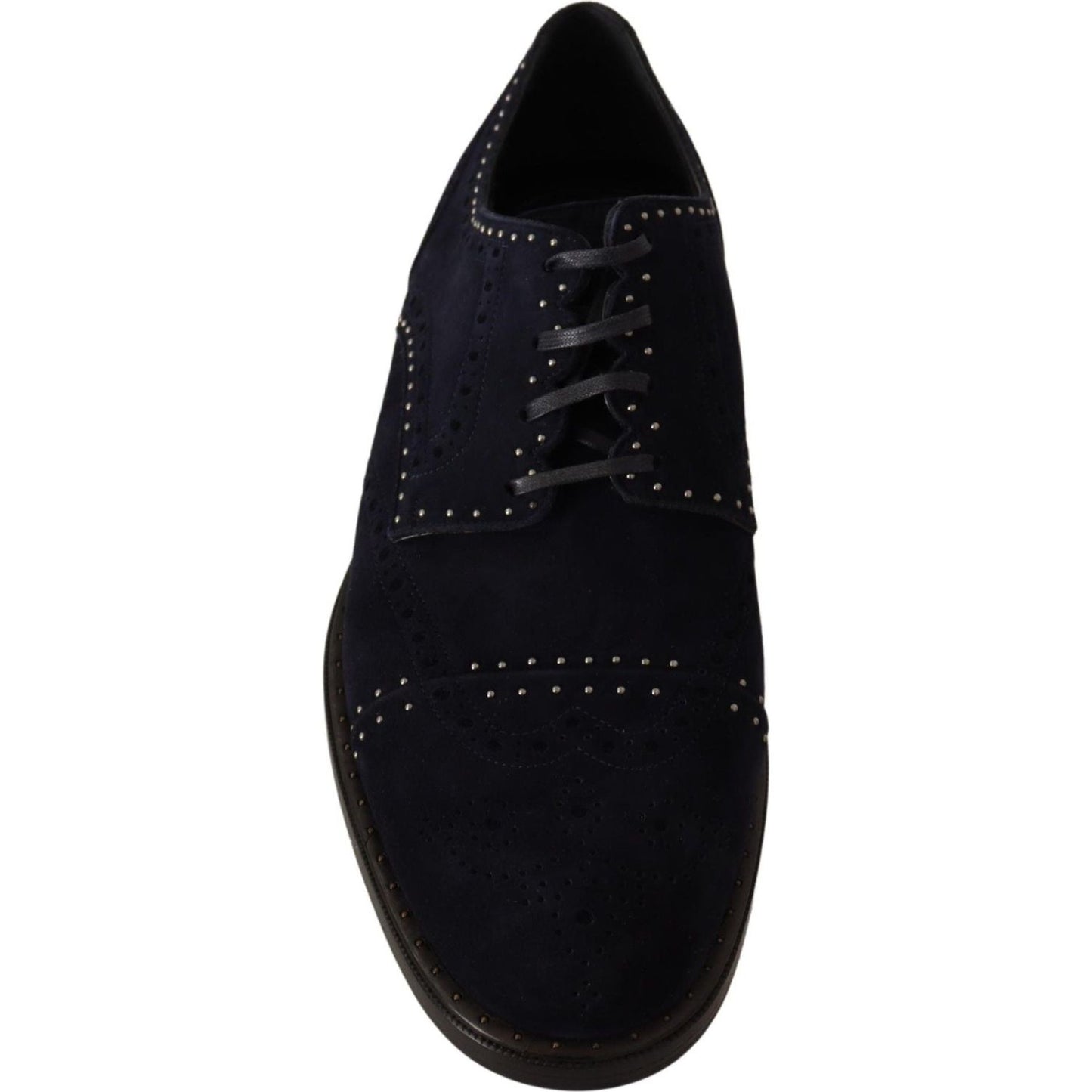 Dolce & Gabbana Elegant Suede Derby Shoes with Silver Studs Dress Shoes Dolce & Gabbana