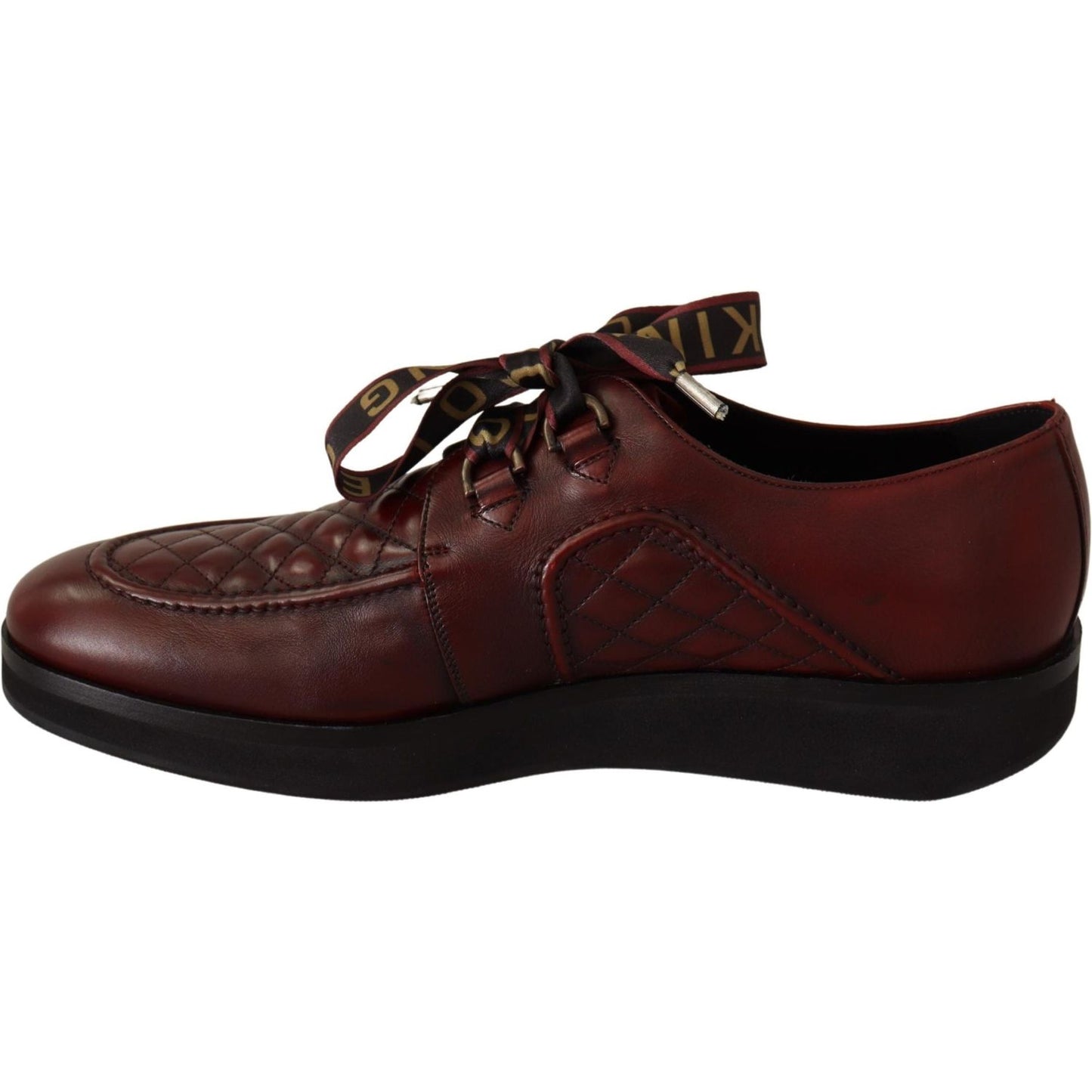 Dolce & Gabbana Elegant Bordeaux Derby Leather Shoes Dress Shoes Dolce & Gabbana