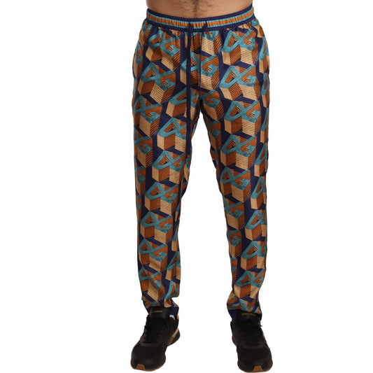 Dolce & Gabbana Multicolor Patterned Joggers Silk Pants Dolce & Gabbana