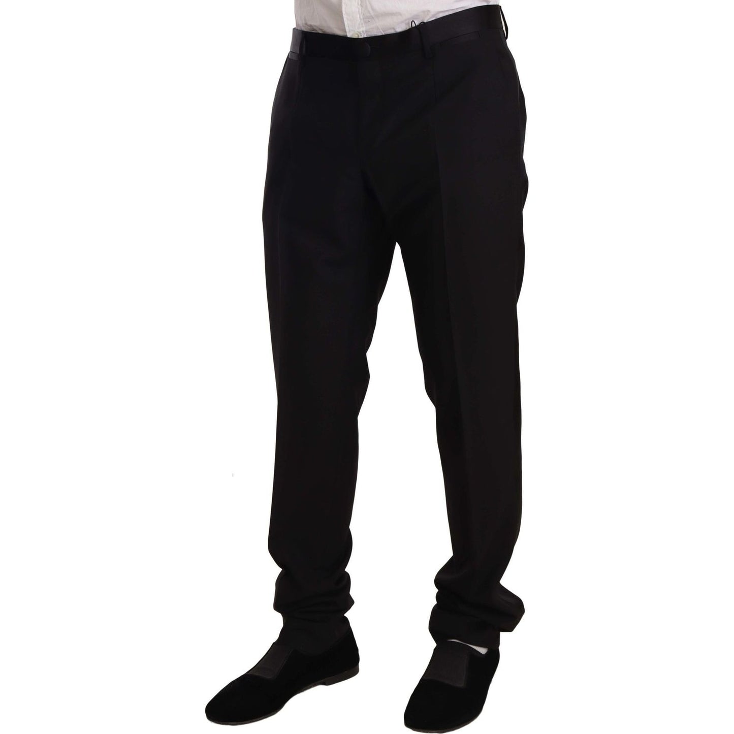 Dolce & Gabbana Black Wool Formal Tuxedo Trouser Pants Dolce & Gabbana