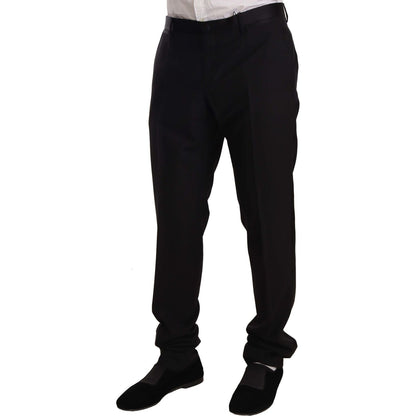Dolce & Gabbana Black Wool Formal Tuxedo Trouser Pants Dolce & Gabbana