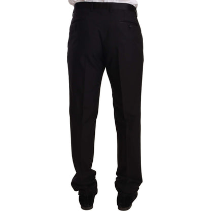 Dolce & Gabbana Black Wool Formal Tuxedo Trouser Pants Dolce & Gabbana