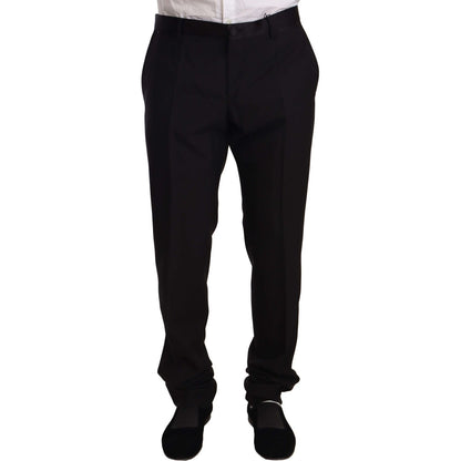 Dolce & Gabbana Black Wool Formal Tuxedo Trouser Pants Dolce & Gabbana