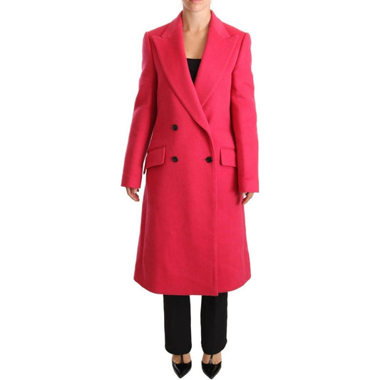 Dolce & Gabbana Pink Double Breasted Trenchcoat Jacket Dolce & Gabbana