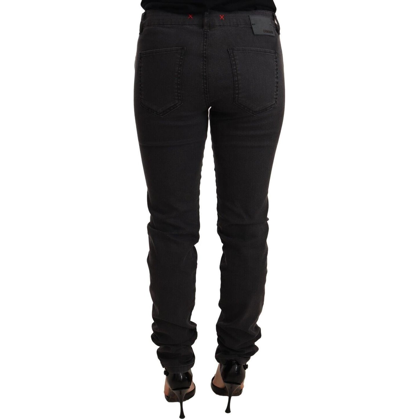 PINKO Chic Mid Waist Skinny Black Denim Jeans & Pants PINKO