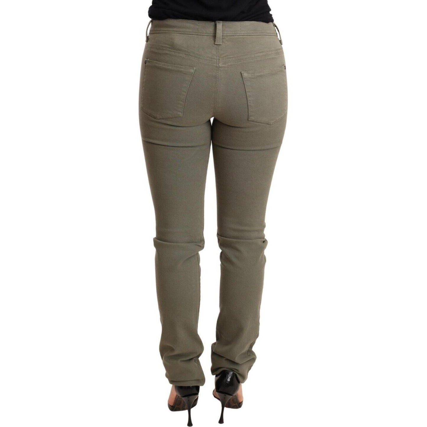 Ermanno Scervino Chic Green Low Waist Skinny Jeans Jeans & Pants Ermanno Scervino