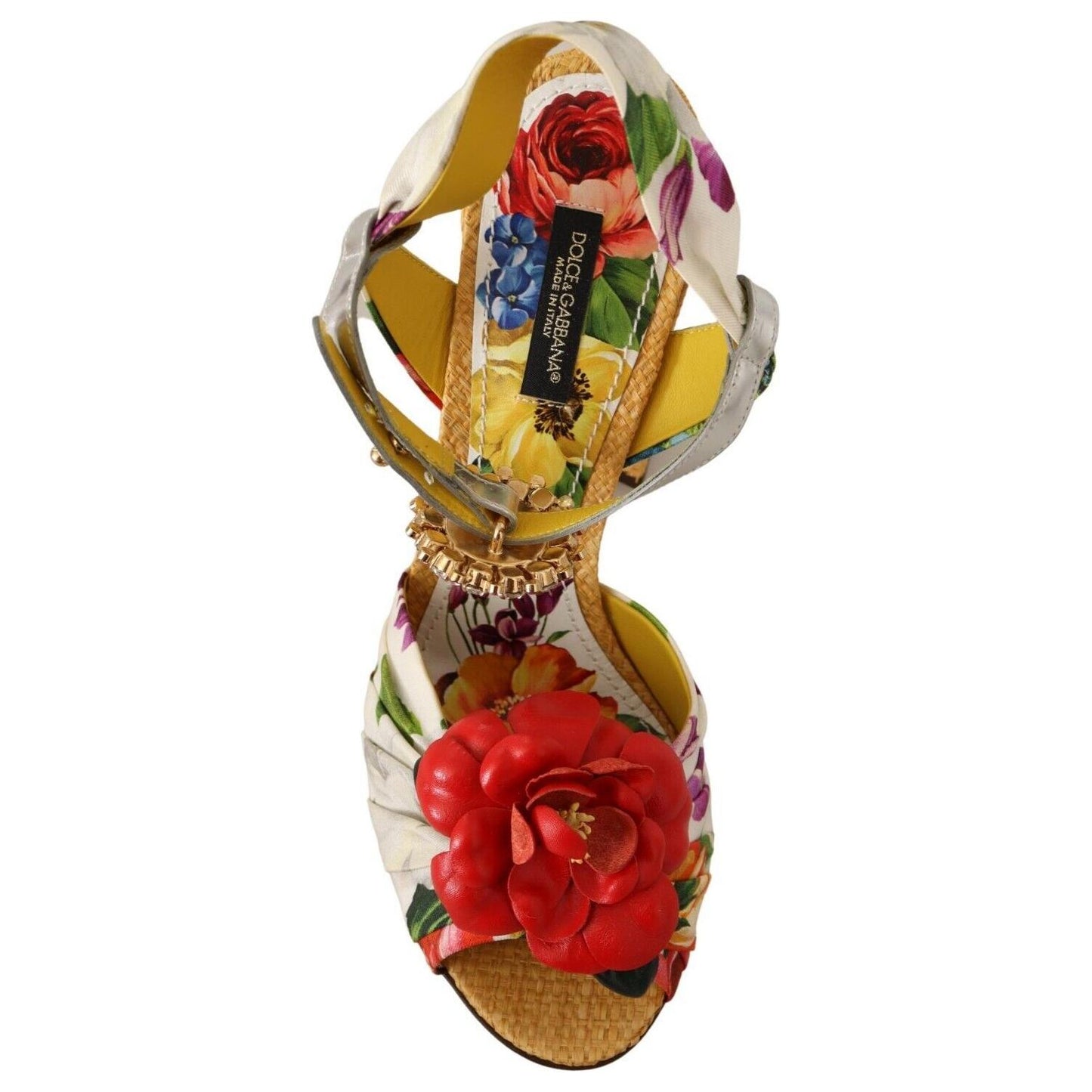 Dolce & Gabbana Multicolor Crystal Embellished Heel Sandals HIGH HEEL SANDALS Dolce & Gabbana