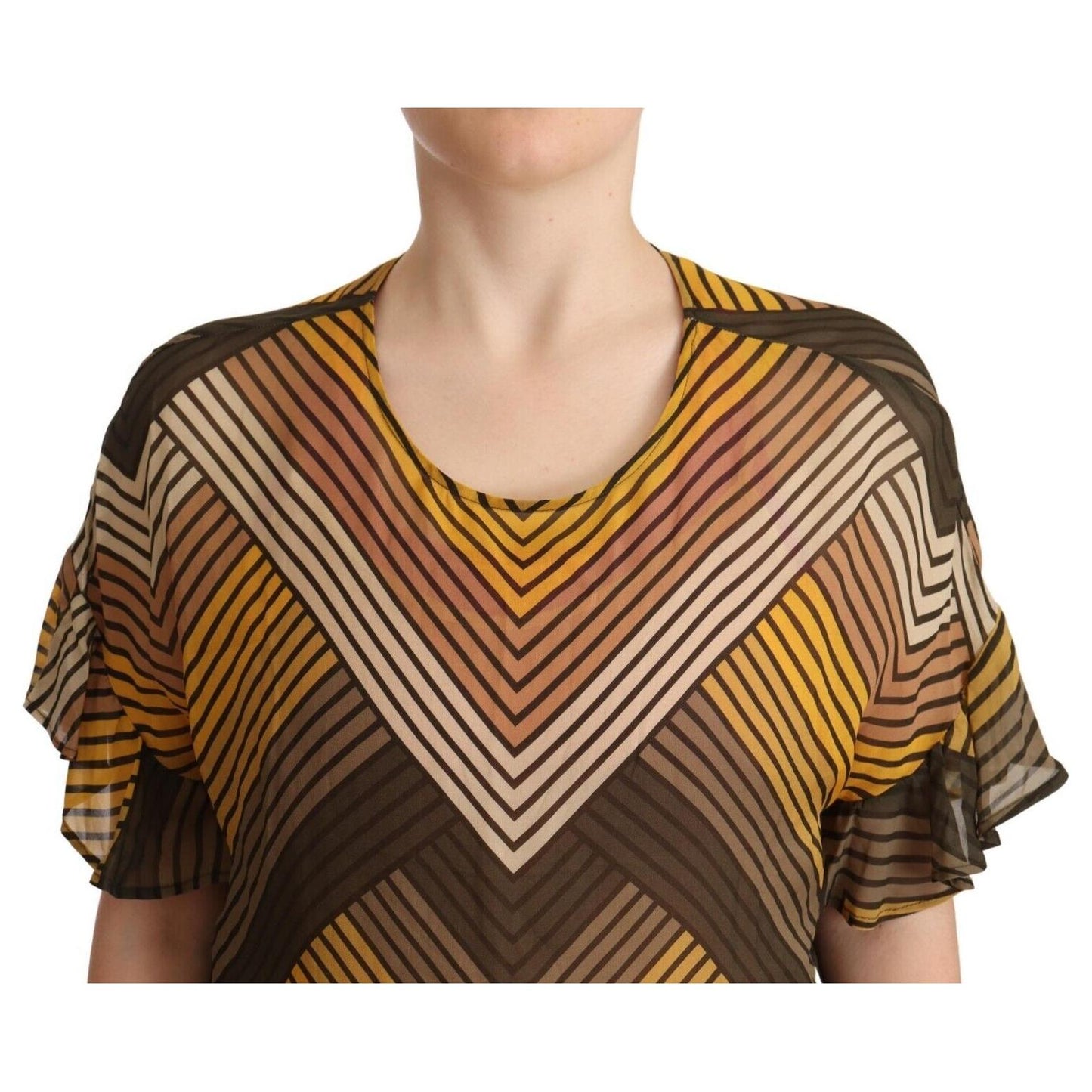 Twinset Chic Multicolor Striped Short Sleeve Blouse WOMAN T-SHIRTS Twinset