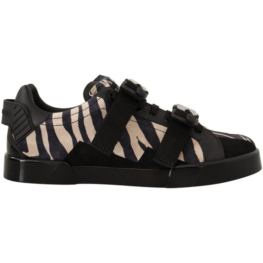 Dolce & Gabbana Zebra Suede Low Top Fashion Sneakers MAN SNEAKERS Dolce & Gabbana