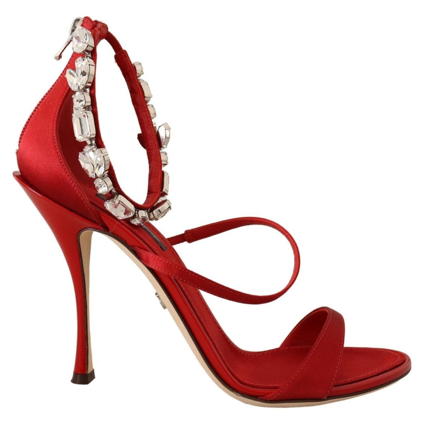 Dolce & Gabbana Red Crystal-Embellished Heel Sandals Dolce & Gabbana