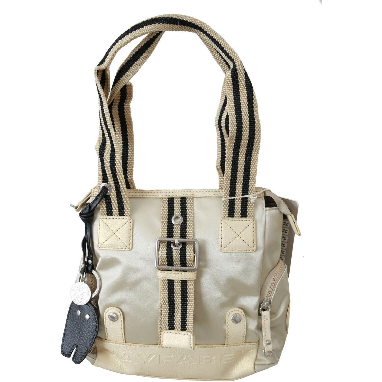 Front view with bag zipped and handles upright.