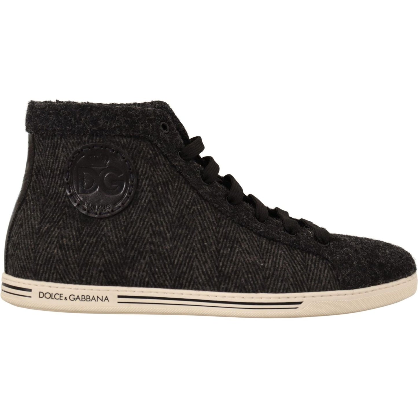 Dolce & Gabbana Elegant High Top Cotton/Wool Sneakers MAN SNEAKERS Dolce & Gabbana