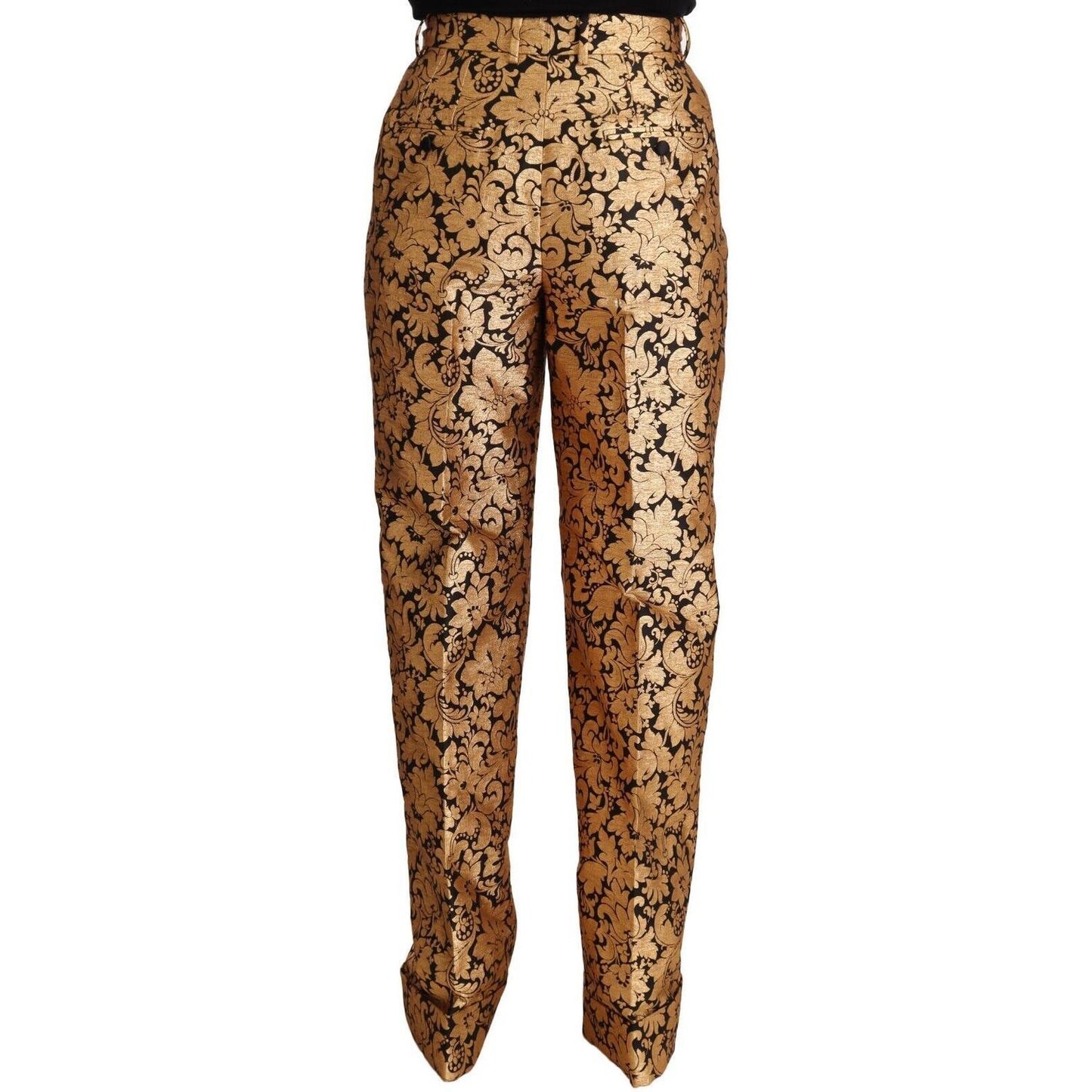 Dolce & Gabbana Elegant Floral Jacquard High Waist Trousers Jeans & Pants Dolce & Gabbana